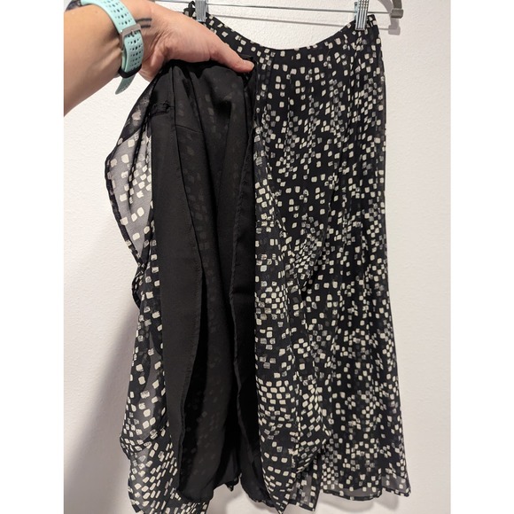 Jones New York Ruffle Midi Skirt Monochrome Black and White - Picture 4 of 5